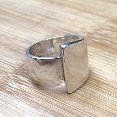 Sterling Silver Chunky Geometric Wrap Ring (Stamped 925)