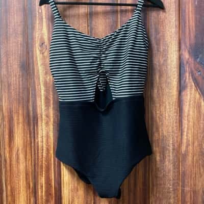 City Chic  Size XS Black  / White  one piece new 