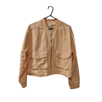 Nicole Miller Women's Size XL Bomber Jacket in Light Orange