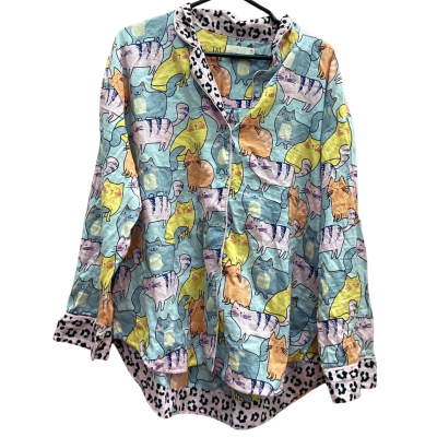 Peter Alexander Womens Size XL Cat Button Up Top 