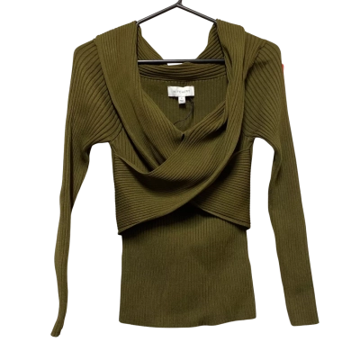 Witchery Womens  Size S Green Wrap Front Knit Top