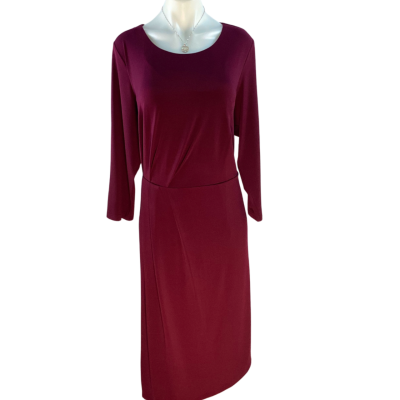 City Chic - Ox Blood Simply Stylish Midi Dress (Size S)
