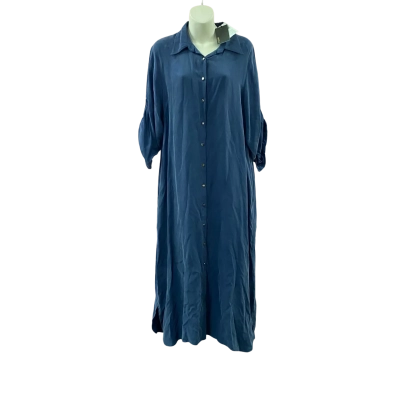 eb&ive Cupro-blend Shirt Dress Size XL Navy 