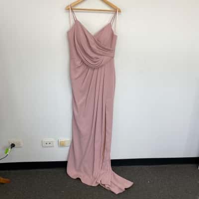 Bariano Dusty Pink Serena Gown Evening Maxi Dress  Size 16
