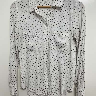 Forever New Women's Size 8 Long Sleeve Top - Black / White 