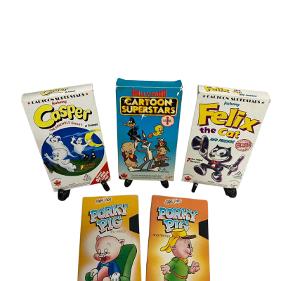 Collection of 5 Vintage Cartoon VHS 