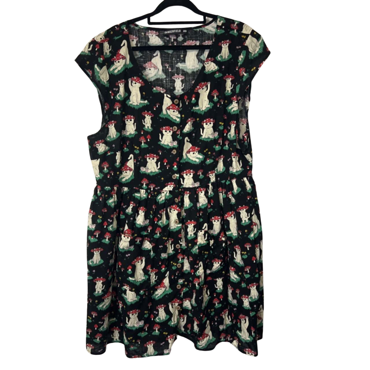 COUPLE CAT WITH BOW TIE PRINT DRESS WITH POCKET - DR1920 main image 0
