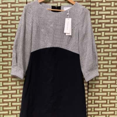 NWT RRP $319.00 Veronika Maine Women's Size 6 Designer Long sleeve Dress Midi Work Shift Dress Party Wedding Birthday Winter Autumn 