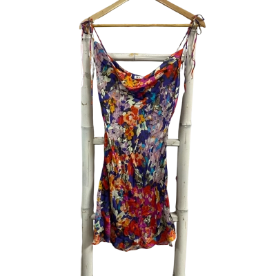 Zara Womens  Size M Tie Strap Mini Dress Floral 