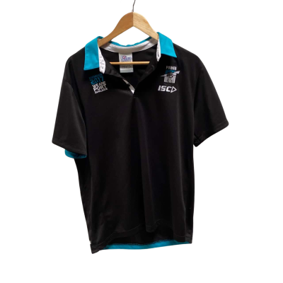 AFL Mens Size L Short Sleeve Shirt Black  / Blue / White 
