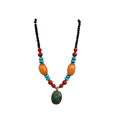  Womens Vintage Beaded Necklace Multicoloured Gemstones (No Stamps)