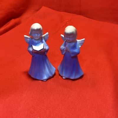 Vintage Mid-Century Porcelain Angels - Set of 2