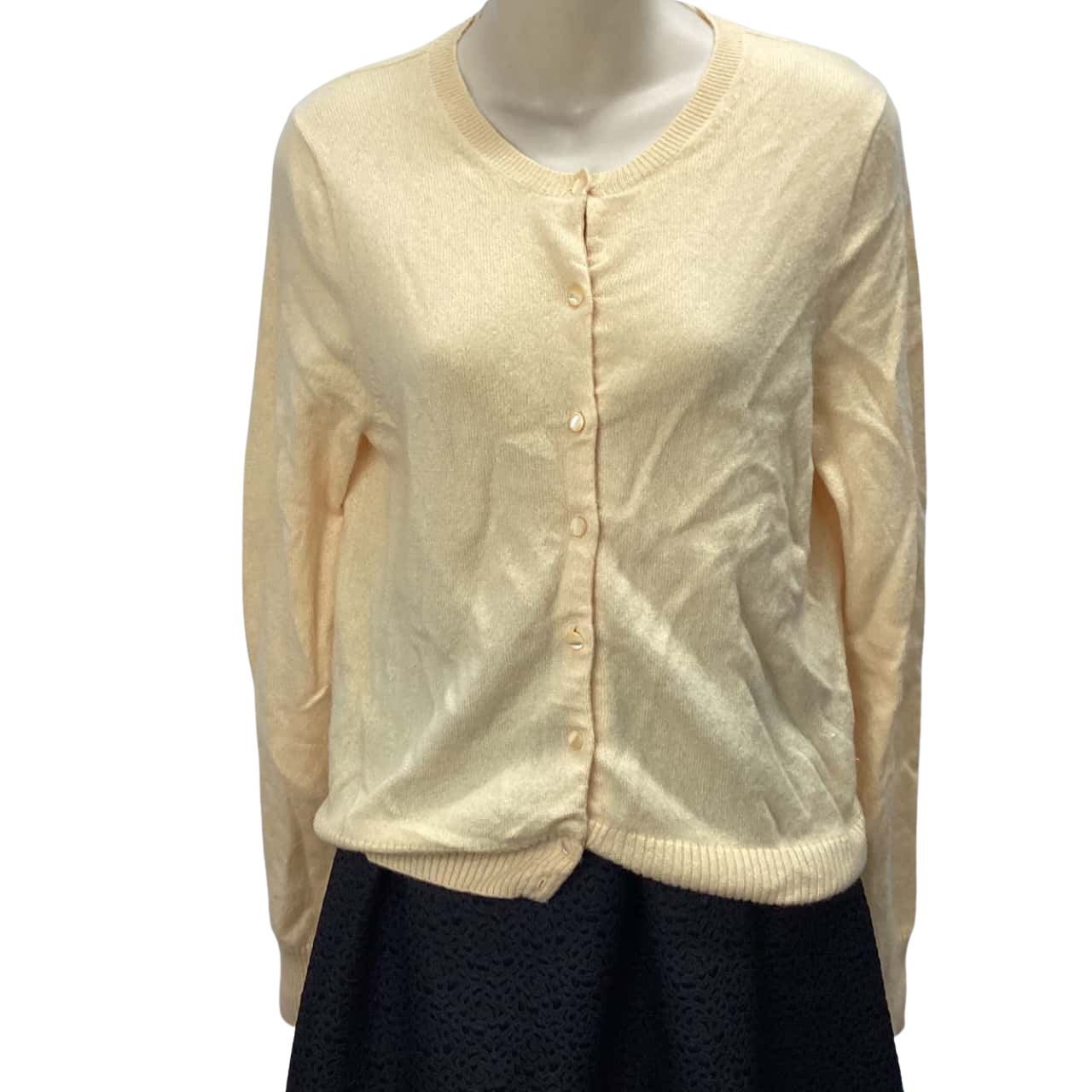 J.Crew Womens Size L 100 cashmere Cardigan VGUC bottom button