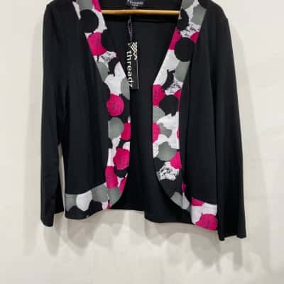 Threadz Womens  Size 0 / XL Open Jacket Black  / Grey / Pink  / White 