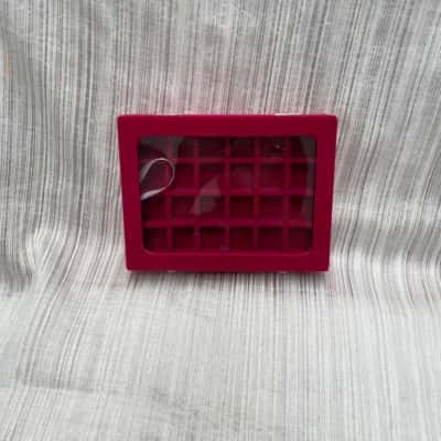 Super Cute Bright Pink Velveteen/ See Through /Jewellery Box