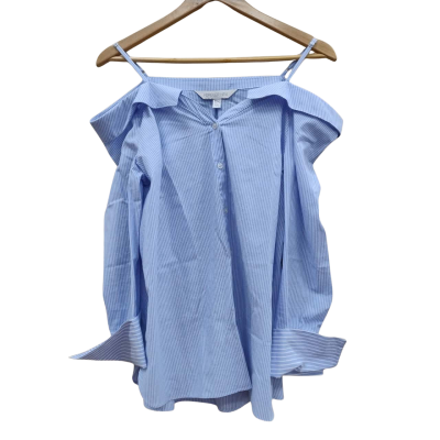 Forever New Womens  Size 10 Off-the-shoulder Top Blue (15)