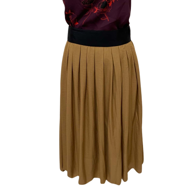 Dotti Womens  Size 8 Midi Skirt / Pleated Skirt Black  / Mustard BNWT