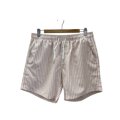 Vacay Swimwear  Size M Mens Swimtrunks Beige / Striped / White 