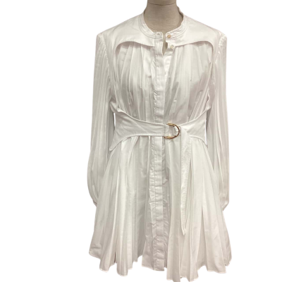 Acler “a Thousand Pleats” Tailored  Size 14 Long Sleeve Shirt White 