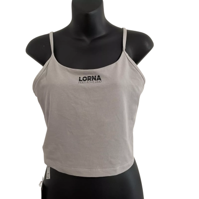 Lorna Jane Womens  Size M Cropped Tank Top Grey RRP $75.99