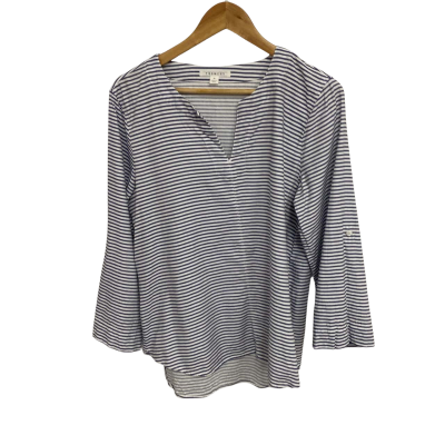Trenery Womens  Size M  Blue and White Top