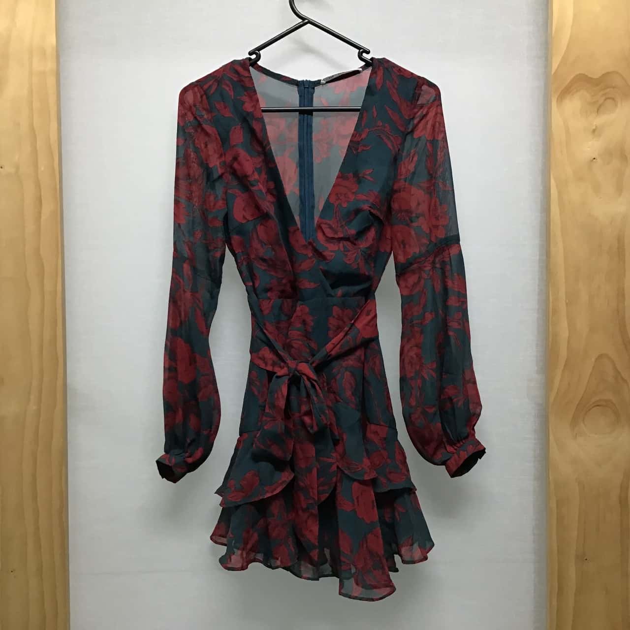 Secrets, Dark teal and red dress, Size 8