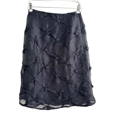 Victoria Triantefyllou Womens Vintage Knotted A-Line Midi Skirt Size 8 Black  