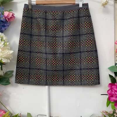 Boden Womens  Size 10 Mini Skirt Grey / Pattern 