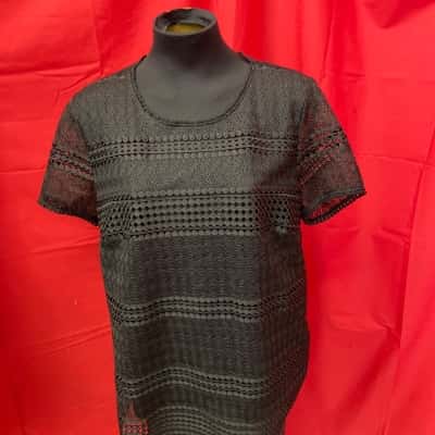 Capture Womens  Size 16 Black Lined, Lace Top