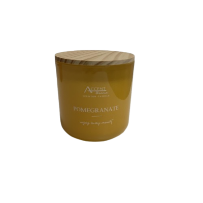 New Large Coloured Glass Candle With Lid Pomegranate  #2263-1-PP