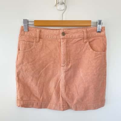 Nunui Pink Corduroy Mini Skirt Size 8 