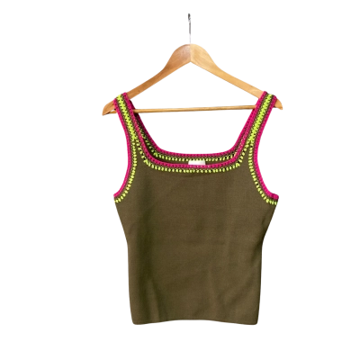AJE Womens  Size L Tank Top Olive 