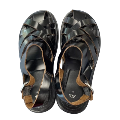 Zara Black Fisherman Sandals   Size 38
