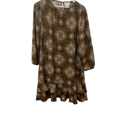 Seed Womens  Size 12 Long Sleeve Dress Black  / Mustard 