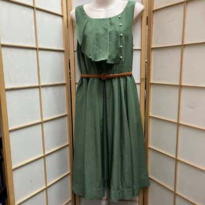  Womens  Size XL Party Dress Green / Polka Dot 