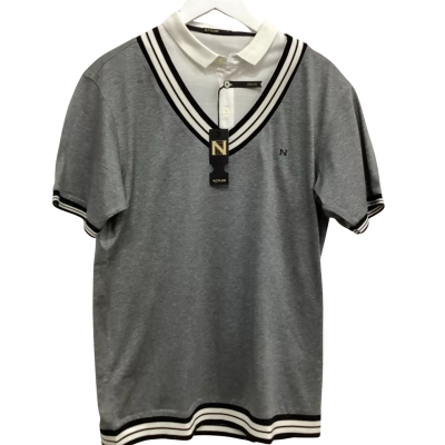  N.Tyler Mens  Size XL Polo Shirt Black  / Grey / White 