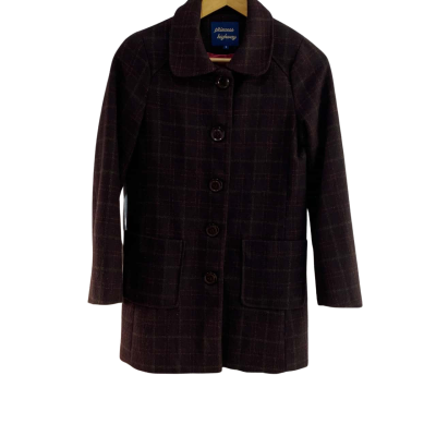 Princess Highway Wool Blend Cosy Checked Coat
