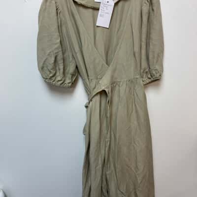 Significant Other Womens  Size 14 Maxi Dress Beige / Green / Khaki / Olive 