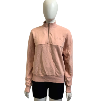 Rusty Womens Size 10 Quarter Zip Jumper Salmon Pink