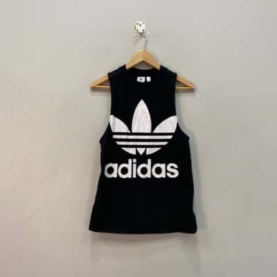 Adidas Womens  Size 6 Singlet Top Black  / White 