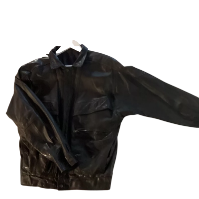 Roger David Mens  Size 38 Leather Jacket Black  