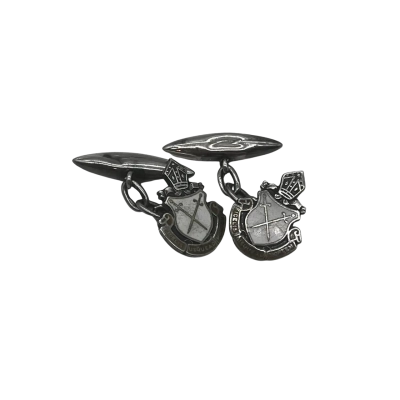 Mens Silver Crest Cufflinks 