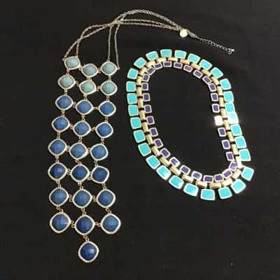  Selection of 2 Womens Blue Toned Necklaces