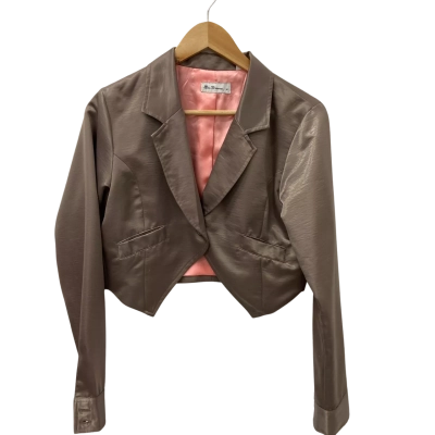 Ben Sherman Womens  Size M Cropped Jacket Gold 