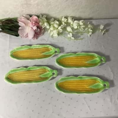 Set of 4 Ceramic Corn on the Cob Dish Holders