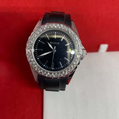 Ecco Womens Watch black silicone band