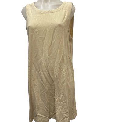  Womens Salty Crush Marcella Knee Length Size 14 Sleeveless Dress  Cream 