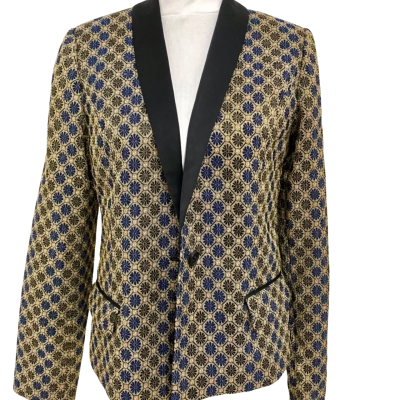 Scotch & Soda Womens  Size M Blazer Black  / Gold 