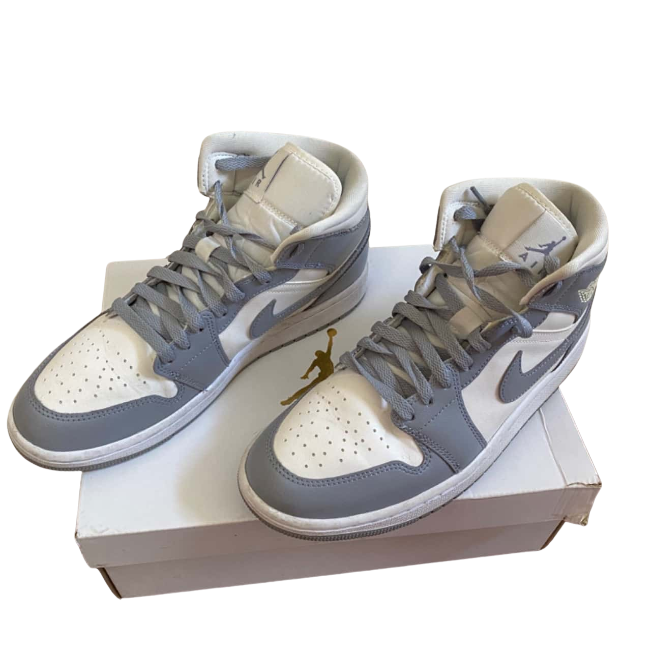 air jordan 1 mid light smoke grey 40