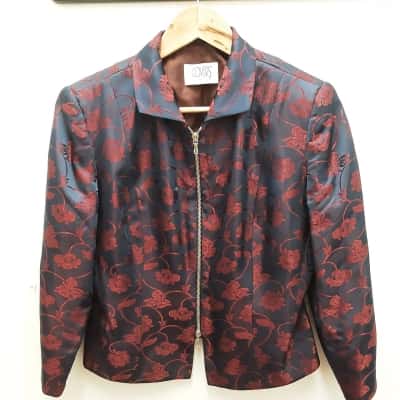 Covers Australia Matching Blue Red Floral Jacket and Skirt Set
